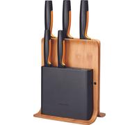 Fiskars Bloque de cuchillos en bambú Functional Form – 5 cuchillos (6 piezas)