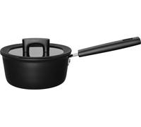 Fiskars Hard Face, 2,5 litros, redonda, negra, de aluminio, negra, de cerámica, apta para gas, halógeno e inducción, con placa sellada
