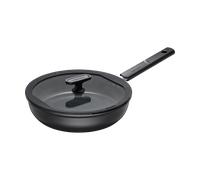 Fiskars Sartén honda Hard Face Ceratec Superior 26 cm, 2,8 L, antiadherente, con tapa, negro