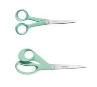 Fiskars Inspiration Set de Tijeras, 2 Piezas, Tijeras Multiusos de 21 cm y 17 cm, Hechas en Finlandia, Hojas de Acero Inoxidable Afiladas Con Precisión, Aptas Para Lavavajillas, Verde Menta, 1084006