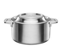 Fiskars Norden Steel Cazuela, 3 l, Apta para todas las placas de cocción | Sin recubrimiento, acero inoxidable, 1067639