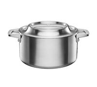 Fiskars Norden Steel Cazuela, 5 l, Apta para todas las placas de cocción | Sin recubrimiento, acero inoxidable, 1067640