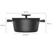 Fiskars Olla con tapa Hard Face Ceratec Superior – Ø22 cm, antiadherente – 3,5 L