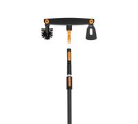 Fiskars OneClick Limpiador de canalones y Mango telescópico Largo | Kit completo para canalones, Fácil de montar, Ajustable de 2,20m a 4m, Limpieza segura, Ángulo ajustable