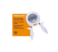 Fiskars - Perforadora de Papel Extragrande para Manualidades, Agarre ergonómico y fácil de apretar, Forma de Sello de aprobación, Herramientas para álbumes de Recortes