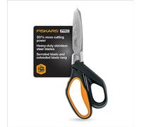 Fiskars Pro PowerArc - Tijeras de acero inoxidable resistente, herramienta de grado industrial para construcción y construcción, 10 pulgadas, naranja/negro