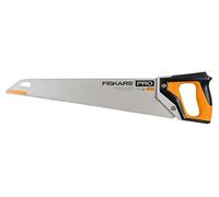 Fiskars Pro Sierra manual para madera, Laminado y PVC, Longitud de la hoja de sierra: 50 cm, 9 TPI, Negro/naranja, PowerTooth, 1062919