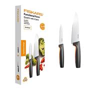 Fiskars Set de cuchillos de cocina Functional Form, 2 piezas, acero inoxidable japonés/plástico