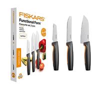 Fiskars Set de cuchillos Functional Form 3 piezas, chef, tomate y pelar, acero inoxidable japonés