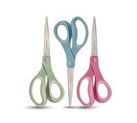 Fiskars SoftGrip - Tijeras de Titanio - Rendimiento Contorneado Multiusos - Titanio de 8 Pulgadas - Tijeras de Papel Rectas para Oficina y Artes y Manualidades - 3 Unidades
