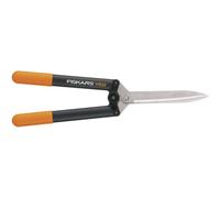 Fiskars Tijeras cortasetos PowerLever 1001564 HS52 – Cuchillas de acero, 58.5 cm Negro/Naranja