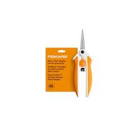 Fiskars Tijeras de acción fácil de micropunta, cuchillas de acero inoxidable de corte de precisión, mango de agarre suave