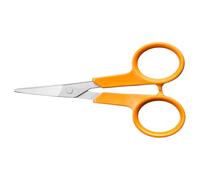 Fiskars Tijeras de costura Classic, Cuchillas curvadas, Diestros y zurdos, Longitud total: 10 cm, Ergonomía del mango mejorada, Hoja de acero inoxidable/Mangos de plástico, Naranja, 1075059