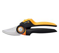 Fiskars Tijeras de jardín Bypass M, X-series PowerGear, P921 | Para ramas frescas y ramas, antiadherente, cuchillas de acero inoxidable, longitud: 20 cm, negro/naranja, 1057173