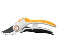 Fiskars Tijeras de jardín Bypass PowerLever P751 – Recubrimiento antiadherente, Negro/Naranja