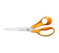 Fiskars Tijeras de jardinería universales Classic, Para Diestros, Longitud total: 21 cm, Tornillo Torx mejorado y mango más ergonómico, Acero/Plástico, Naranja, 1075033