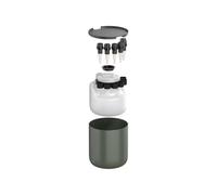 Fiskars Urban Plant Care Sistema de riego automático, Riego automático para Plantas, Depósito de 4,4 l y 4 Conos cerámicos, Acero con Recubrimiento en Polvo, Verde Oscuro/Negro, 1075319