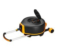 CARRO PORTA MANGUERA AUTOMATICO, FISKARS, TAMAÑO XL,, 20 M DE MANGUERA, PESO 10.98 KG,(INCLUYE ADAPTADOR DE GRIFO 3 MEDIDAS, PISTOLA Y SOPORTE)