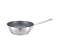 Fiskars Sartén wok, Ø 28 cm / 4,5 L, Con revestimiento, Apta para todas las placas de cocción, Acero inoxidable reciclado, All Steel, Plateado, 1064747