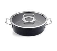 Fissler Adamant Asadera de 4,3 L y 28 cm de Diámetro, Aluminio, Asadera con Tapadera de Vidrio, Antiadherente, Inducción