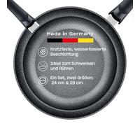 Fissler Adamant Classic/Juego de sartenes (2 piezas, diámetro 24 + 28 cm) - sartenes antiadherentes a base de agua resistentes a los arañazos, de aluminio reciclado, aptas para inducción, calidad