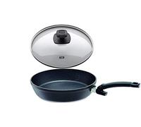 Fissler Adamant Comfort Sartén de aluminio con tapa Ø 28 cm Recubrimiento antiadherente y resistente a los arañazos Para todo tipo de fuegos Inducción + Juego de 4 pajitas de acero inoxidable EKM