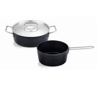 Fissler Adamant Juego de Cacerolas de Aluminio, 2 Piezas, con Tapadera Metálica, Antiadherente (1 Rustidera, 1 Cazo), Inducción