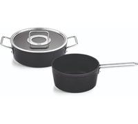 Fissler Adamant Juego de Cacerolas de Aluminio, 2 Piezas, con Tapadera de Vidrio, Antiadherente (1 Rustidera, 1 Cazo), Inducción