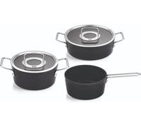 Fissler Adamant Juego de Cacerolas de Aluminio, 3 Piezas, con Tapadera de Vidrio, Antiadherente (1 Cacerola, 1 Sartén, 1 Cazo), Inducción