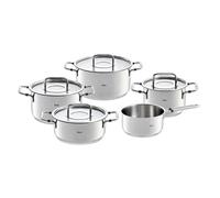 Fissler Batería de Cocina Bonn 5 Piezas de Acero Inoxidable de Alta Calidad con Tapas de Cristal y Protección contra Quemaduras