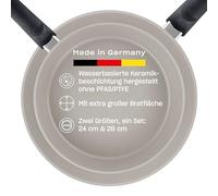 Fissler Ceratal Comfort - Juego de 2 sartenes de aluminio con revestimiento de cerámica (24 + 28 cm) antiadherente - Inducción [Exclusive to Amazon]