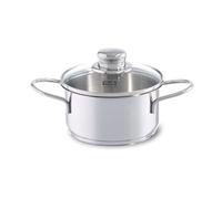 Fissler Häppchen Olla pequeña de 1 L y 14 cm de diámetro, acero inoxidable, olla para porciones pequeñas, con tapa de cristal, color plata, apta para inducción