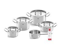 Fissler Juego de 5 cacerolas de acero inoxidable, incluye tapa de metal y cuidado de acero inoxidable, para inducción [Exclusive to Amazon]
