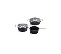 Fissler Adamant Juego de Cacerolas de Aluminio, 3 Piezas, con Tapadera de Vidrio, Antiadherente (1 Cacerola, 1 Sartén, 1 Cazo), Inducción