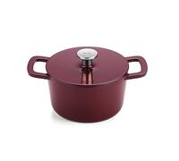 Fissler Moments Collection Rustidera de hierro fundido esmaltado, redonda, diámetro de 20 cm, olla de hierro fundido, función Cocotte AromaStar, inducción, color rojo burdeos