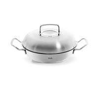 Fissler Original-Profi Collection, Sartén de servir redonda de 2 L y 24 cm de diámetro, acero inoxidable, con tapa alta, superficie de cocción Novogrill, escala de medición integrada, inducción