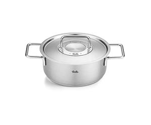 Fissler Pure Collection Rustidera de 3,9 L y 24 cm de Diámetro, Acero Inoxidable, con Tapadera Metálica, Escala de Medición Interior, Inducción