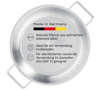 Fissler Pure Collection Sartén de 24 cm de Diámetro, Acero Inoxidable, Sin Revestimiento, Escala Interna, Borde Alto, Inducción