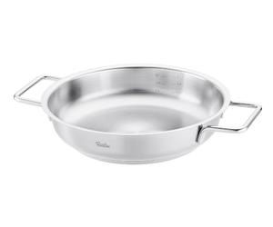 Fissler Pure Collection Sartén de 24 cm de Diámetro, Acero Inoxidable, Sin Revestimiento, Escala Interna, Borde Alto, Inducción
