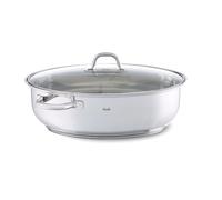 Fissler - Rustidera de acero inoxidable (8,8 litros, 38 cm) con tapadera de vidrio, seguro para el horno y el lavavajillas, apta para inducción