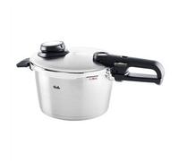 Fissler Vitavit Premium Olla a presión de 4,5 L y 22 cm de diámetro, acero inoxidable, 4 niveles de cocción, incluye accesorio de cocción al vapor, inducción