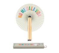 Fisura - Abanico plegable con mensaje “no me da la vida”. Abanico plegable original de papel. Pai pai multicolor. Detalle de boda para invitados. Regalo fiesta o ceremonias.