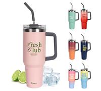 FISURA - Botella de agua térmica 1,2 litros “Fesh club”. Botella térmica rosa. Termo de acero inoxidable. Sin BPA. 24 horas frío / 12 horas calor. Con pajita incluida. 9,8 cm x 27,8 cm