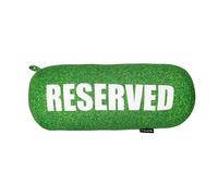 Fisura - Cojín de Playa “Reserved”. Almohada cilíndrica de 29 x 12 cm. Cojín de Piscina Verde. Almohada de Viaje Original. Almohada de Camping de poliéster.