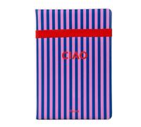 Fisura - Cuaderno A5 original “Ciao”. Libreta A5 rígida con hojas con puntos. Con goma elástica para 2 bolígrafos. Notebook A5. 80 páginas. Papel de 80 gr.