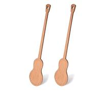 Fisura - Cuchara de madera original con forma. Set de 2 espátulas para cocinar. Cuchara de madera de haya. Accesorios de cocina resistentes al calor. (Guitarra)