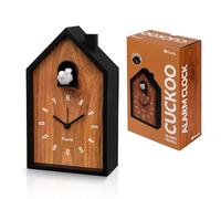Fisura - Despertador Cuco casita “Madera”. Despertador analógico Original con Agujas. Botón de Snooze y luz. Regalo Original. 3 Pilas AA (no Incluidas)