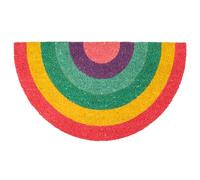 Fisura - Felpudo de entrada coco, base antideslizante PVC 70 x 40 cm (Arcoíris, Multicolor)