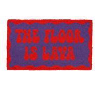 Fisura - Felpudo Entrada casa “Floor is Lava” de Coco con Base Antideslizante de PVC. Felpudo Interior Morado y Rojo Pintado a Mano. Alfombra Entrada casa con Forma Divertida. 70 x 40 cm