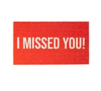 Fisura - Felpudo Entrada casa“I Missed You” de Coco con Base Antideslizante de PVC. Felpudo Interior Rojo Pintado a Mano. Alfombra Entrada casa con Mensaje Divertido. Medidas : 70 cm x 40 cm